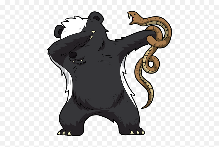 Snake Fighting A Honey Badger Drawing - Drawing Honey Badger Cartoon Emoji,Honey Badger Logo
