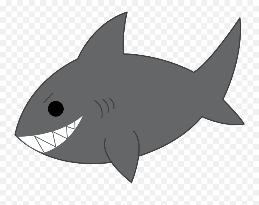Great Grey Shark Drawing Free Image - Shark Clipart Great White Emoji,Shark Clipart