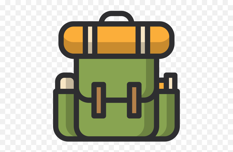 Backpack Icon Of Colored Outline Style - Backpack Icon Png Emoji,Backpack Png