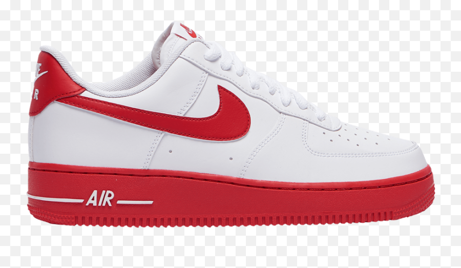 The Classic Air Force 1 Gets A New Sole Color - This Is Hype Red And White Air Force 1 Emoji,Nike Air Logo