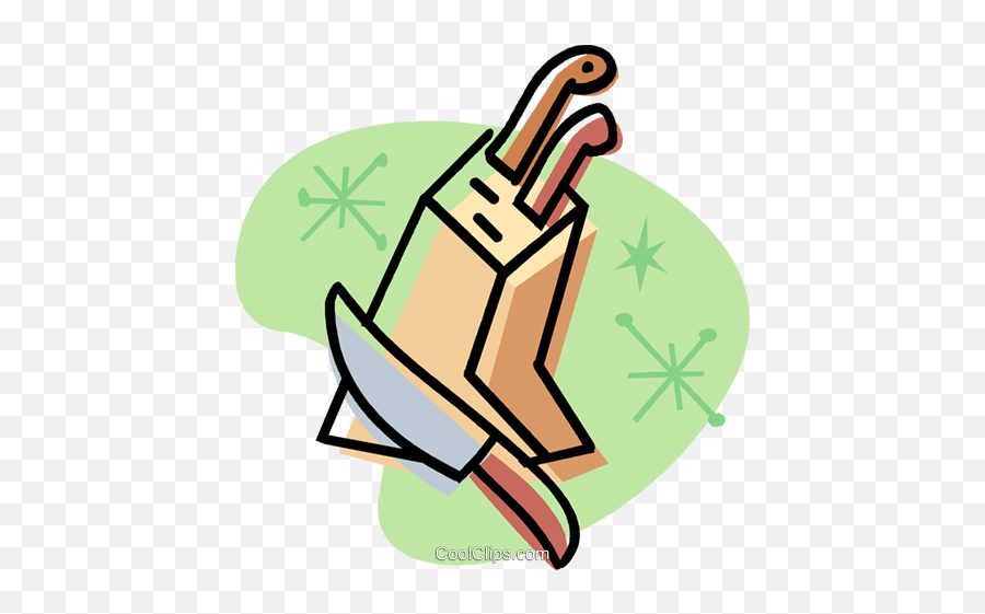 Knives In A Wooden Block Royalty Free Vector Clip Art - Knife Kitchen Safety Clipart Emoji,Safety Clipart