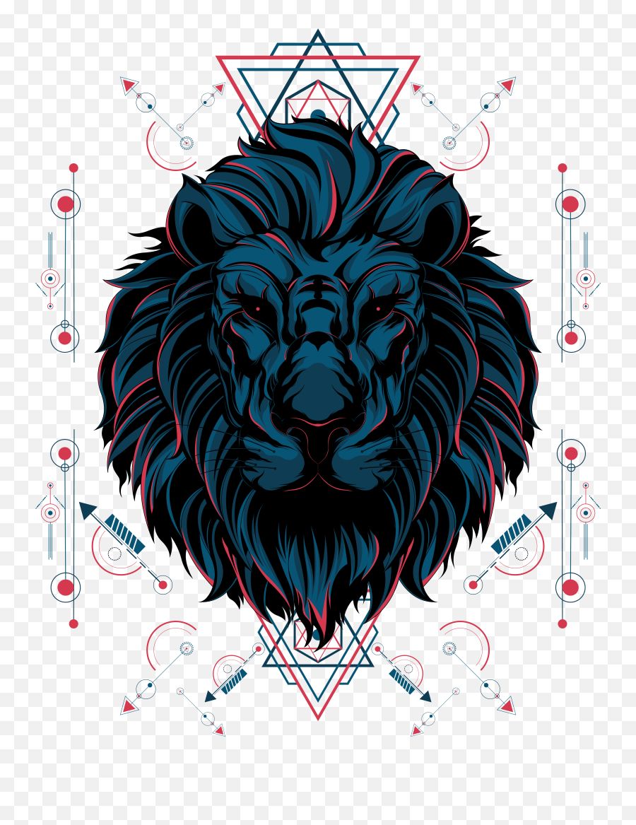 Download Hd The Lion Sacred Geometry - Lion Transparent Png Lion Logo Emoji,Sacred Geometry Png