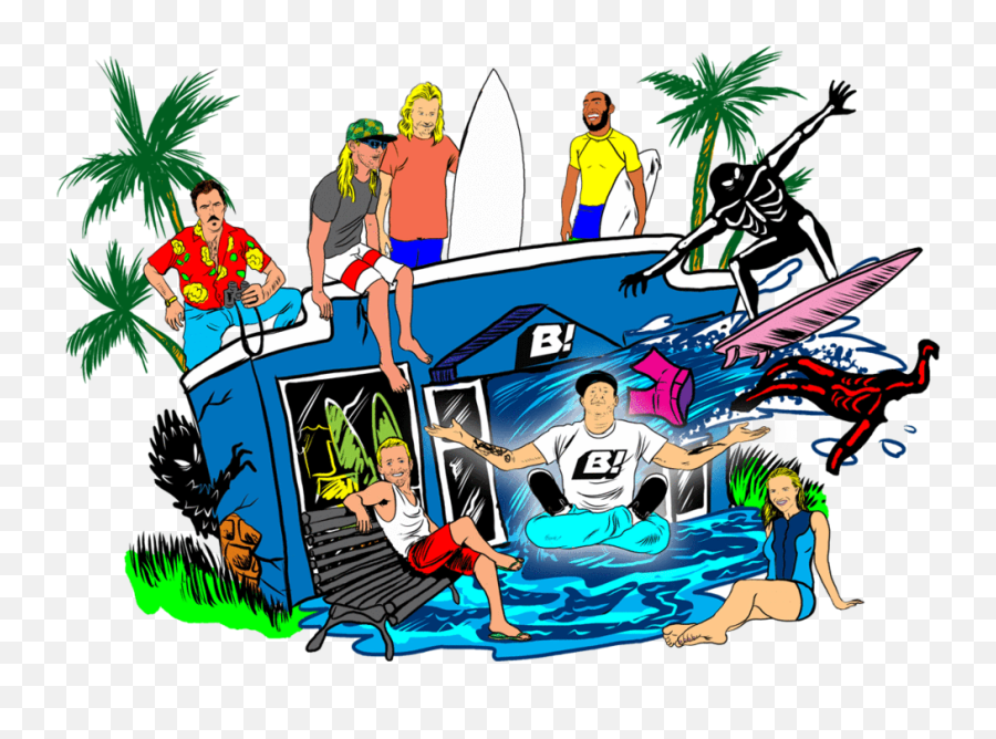 Buell Surf Shop - Jamie O Brien Stay Psyched Emoji,Surfing Clipart