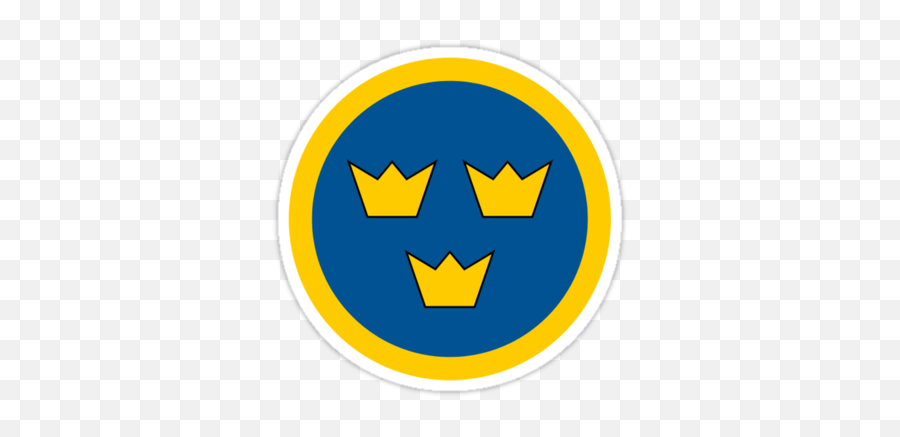 Swedish Air Force Insigniau0027 Sticker By Warbirdwear Swedish - Happy Emoji,Air Force Logo