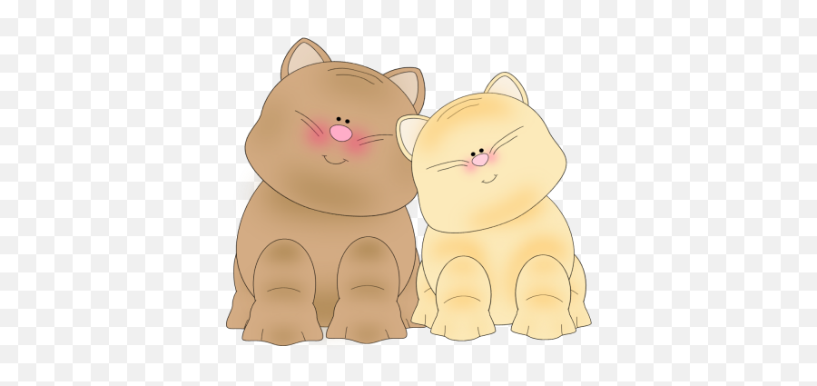 Two Cats Clip Art - Clip Art Two Cats Emoji,Side By Side Clipart