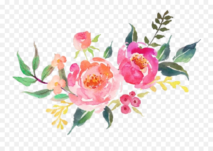 Download Flower Sticker - Watercolor Flowers Clipart Watercolor Pink Flower Transparent Background Emoji,Floral Clipart