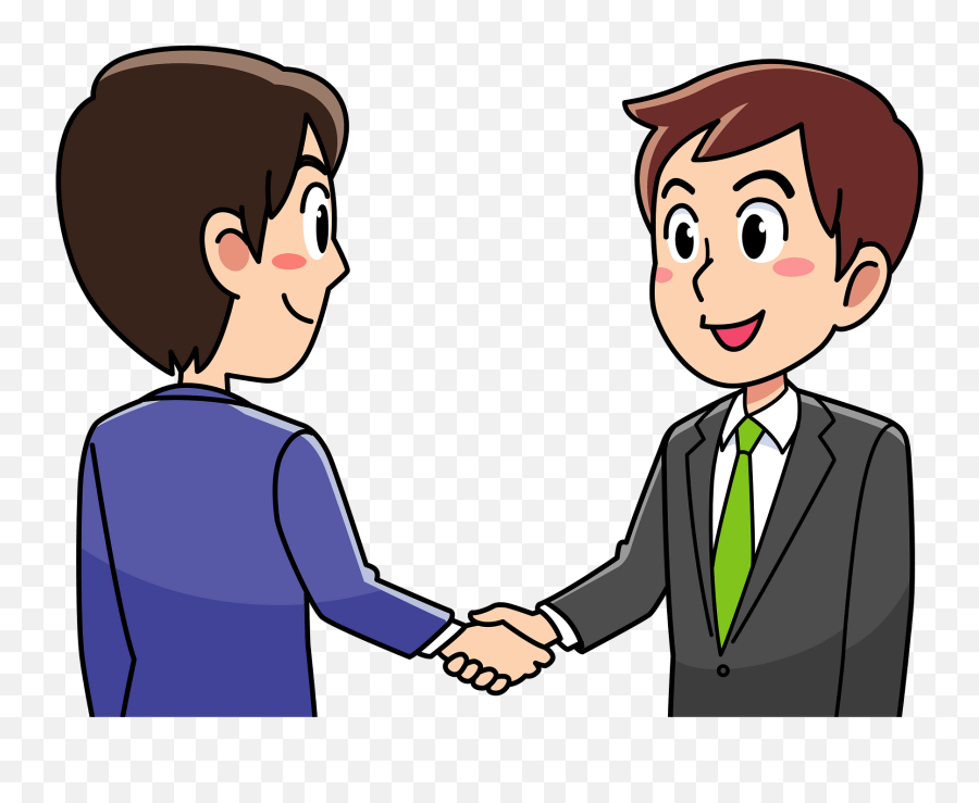 Business Men Are Shaking Hands Clipart Free Download Emoji,Handshake Clipart Png