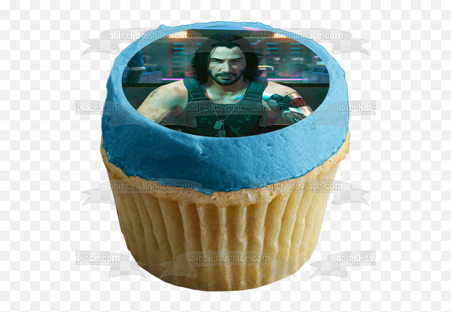 Cyberpunk 2077 Keanu Reeves Edible Cake Topper Image Abpid53417 Emoji,Keanu Reeves Png