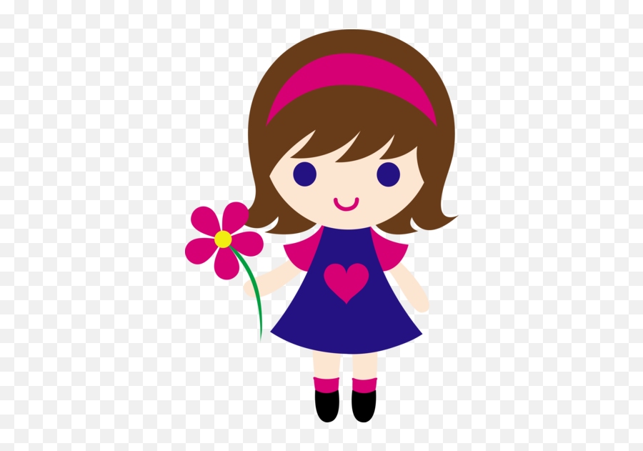 Cute Little Girl Holding Daisy - Girl Clipart Emoji,Human Clipart