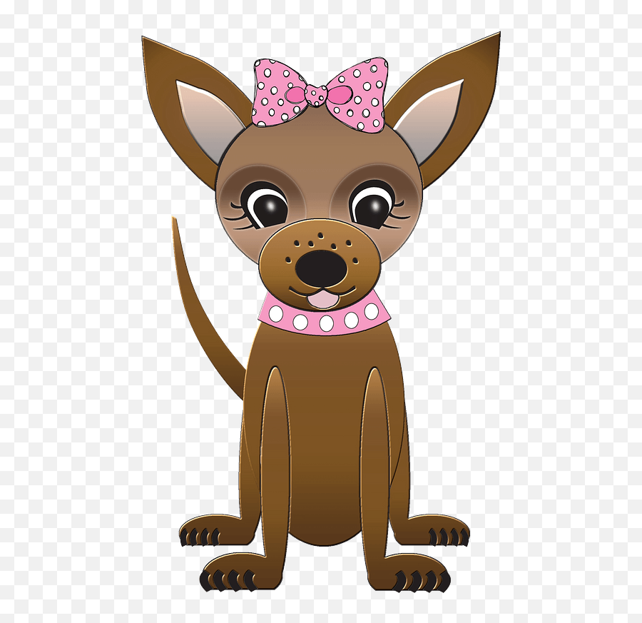 Chihuahua Clipart - Chihuahua With Bow Clipart Emoji,Chihuahua Clipart