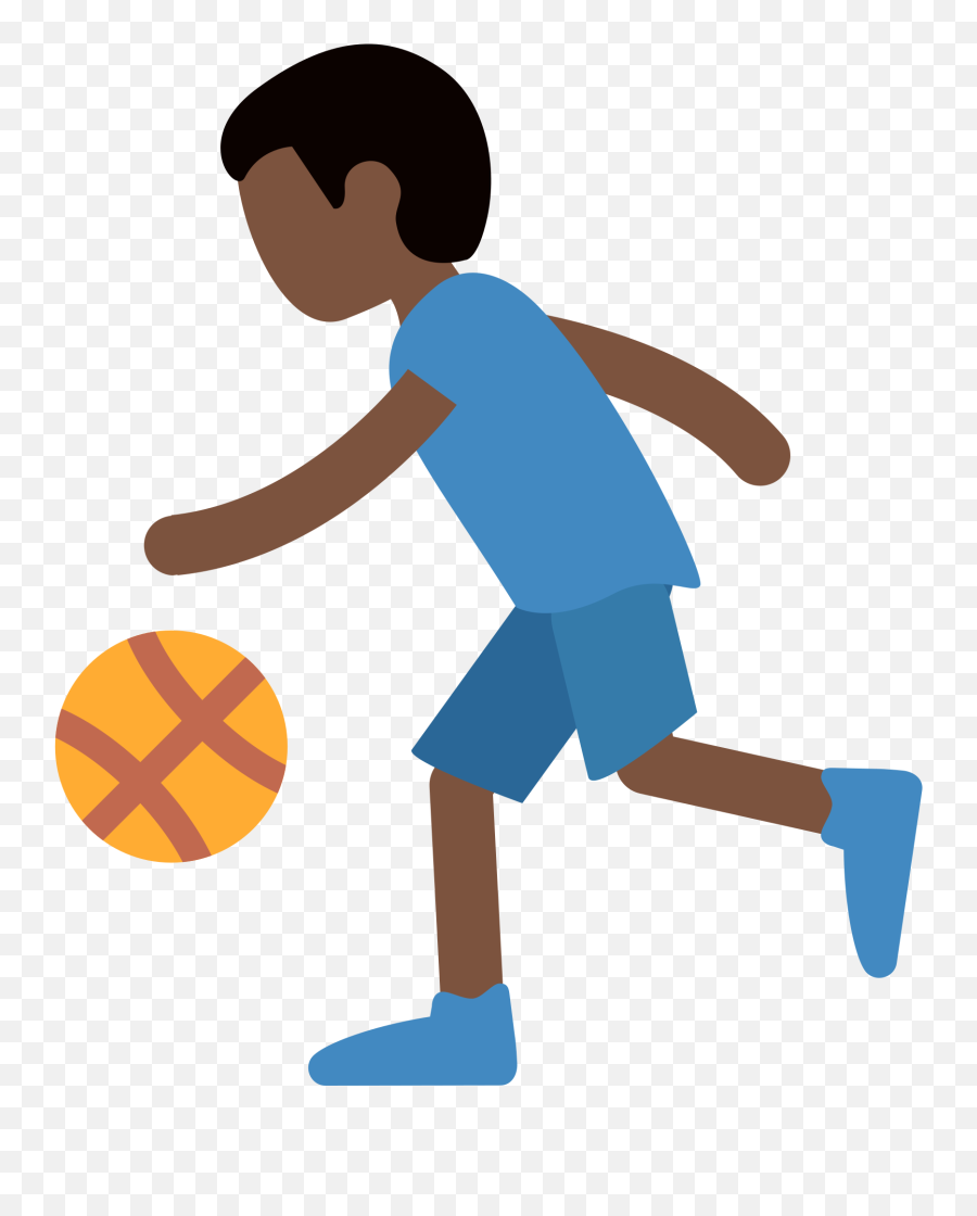 Download Vector Black And White Library - Someone Bouncing Emoji,Basketball Player Clipart