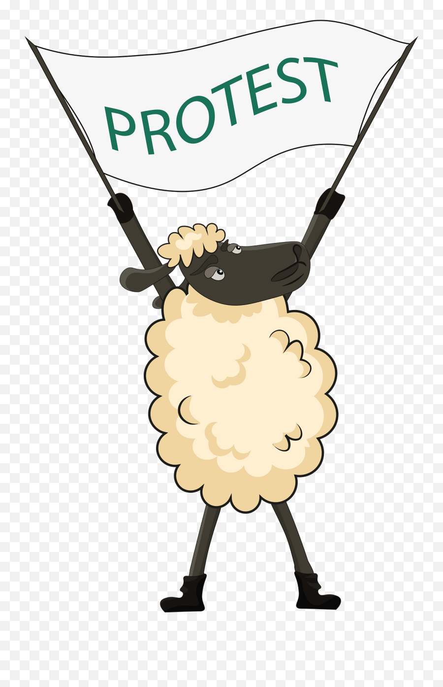 Sheep Protesting Clipart - Sketch Emoji,Protest Clipart