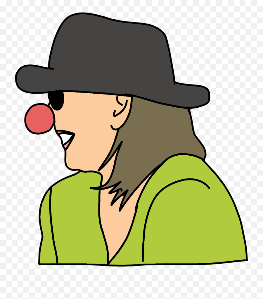 Laughing Woman With A Red Nose Clipart Free Download - Costume Hat Emoji,Nose Clipart
