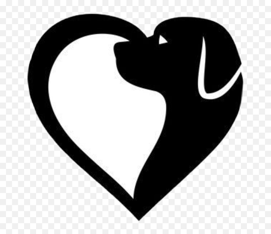Heart Dog Silhouette - Dog Heart Clip Art Png Download Silhouette Dog Clip Art Emoji,Heart Silhouette Png