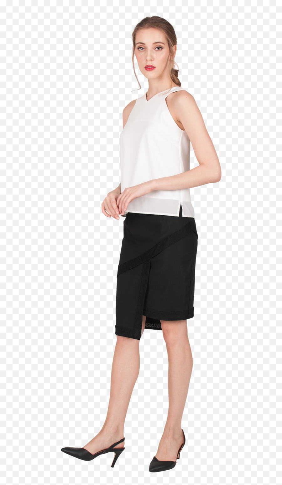 Lace Trim Pencil Skirt - Ellysage Emoji,Dust Overlay Png