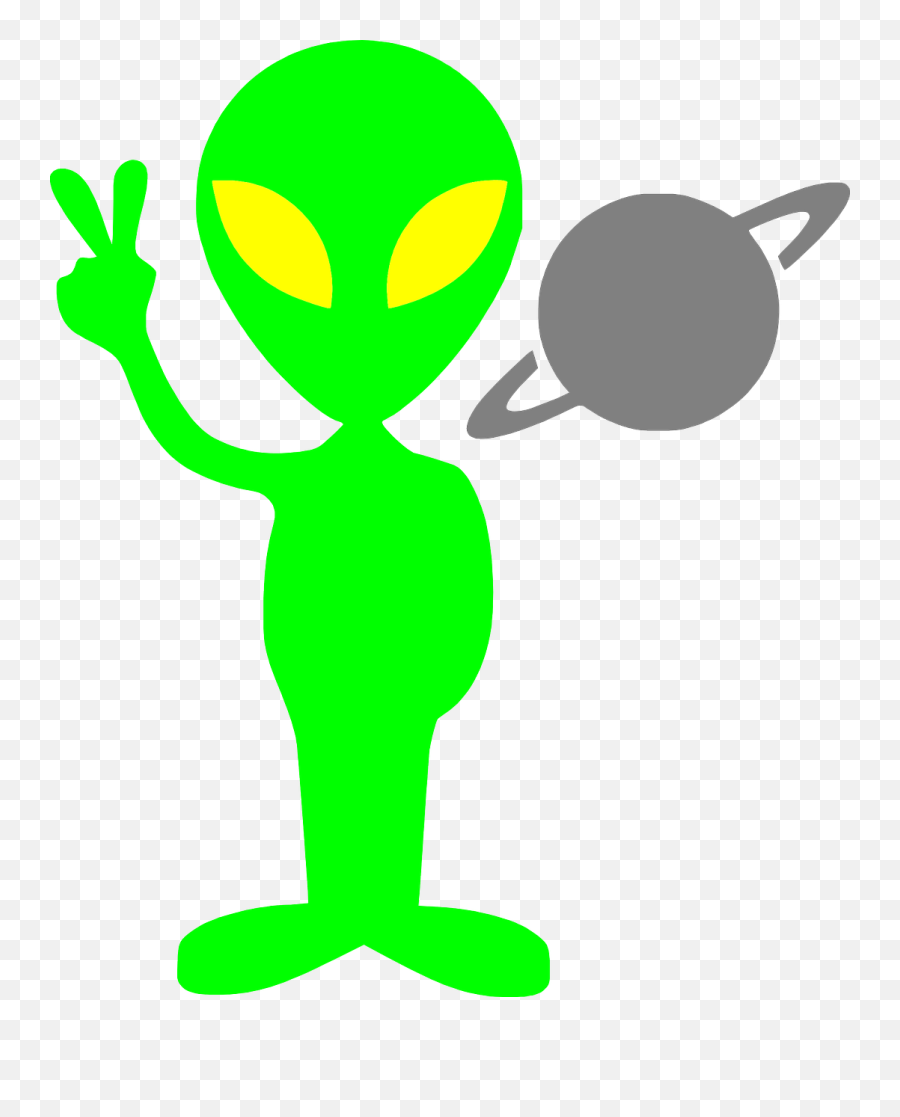 Cartoon Alien Clipart - Cartoon Alien Peace Emoji,Alien Clipart