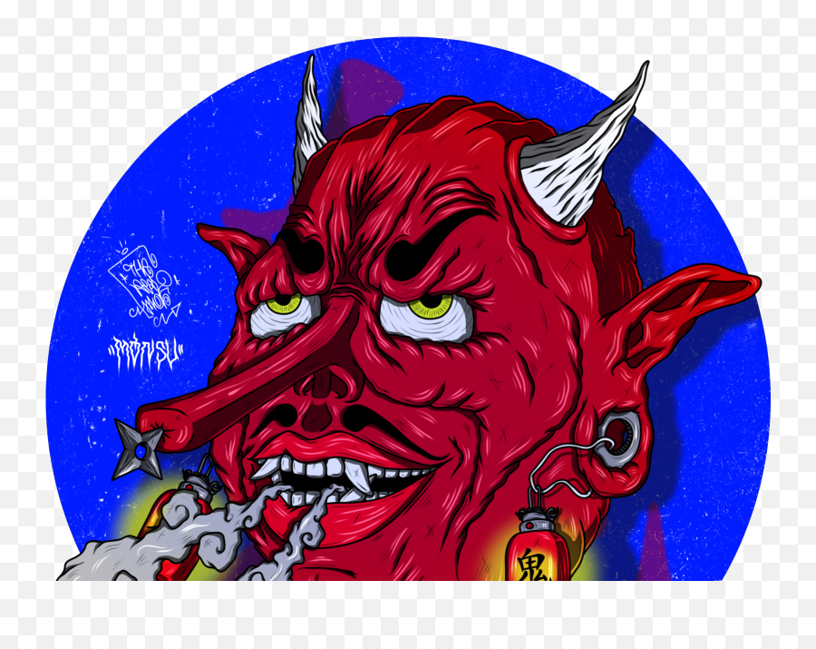 Oni Red Face By Gianluca On Dribbble Emoji,Oni Png