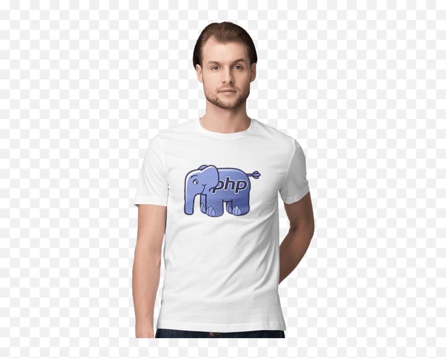 Menu0027s T - Shirt With Print Programming Language Elephant Emoji,Shirt With Elephant Logo