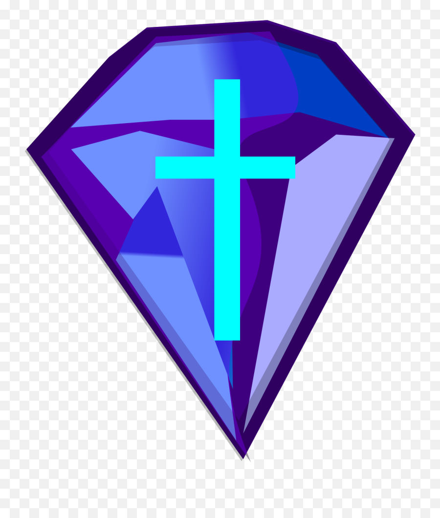 Blue Purple Diamond With Cross Svg Vector Blue Purple Emoji,Blue Cross Clipart