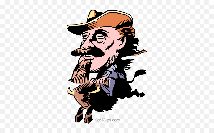 Cartoon Buffalo Bill Royalty Free Vector Clip Art - Fictional Character Emoji,Buffalo Clipart