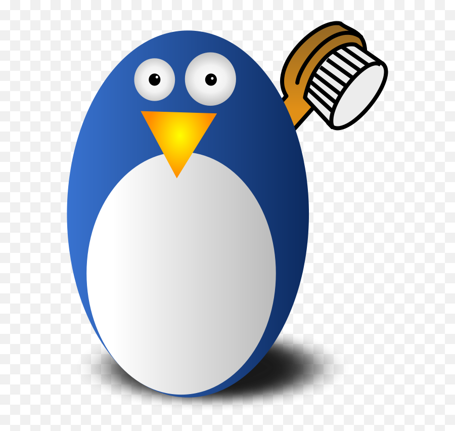 Cartoon Penguin With The Toothbrush - Soft Emoji,Toothbrush Clipart