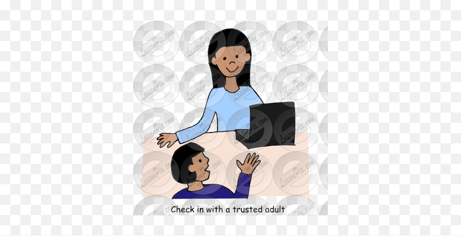 Check In With A Trusted Adult Picture - Conversation Emoji,Adult Clipart