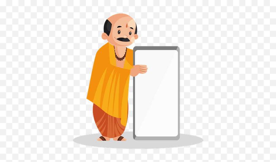Best Premium Indian Pandit Is Holding White Board Illustration Download In Png U0026 Vector Format - Indian Pandit Cartoon Emoji,White Board Clipart
