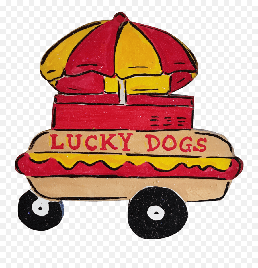 Lucky Dog Cart - New Orleans Lucky Dog Clip Art Emoji,Christmas Dog Clipart