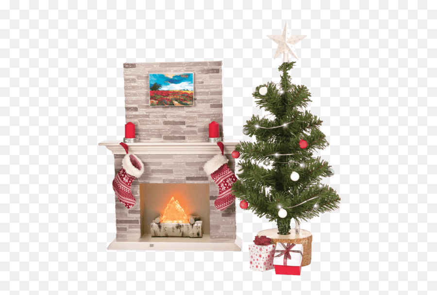 Free Christmas Fireplace Png Clipart - Getintopik Our Generation Holiday Celebration Set Emoji,Chimney Clipart