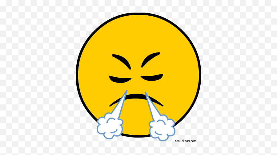 Face With Steam From Nose Free Clip Art - Thinking Clipart Emoji,Thoughts Clipart