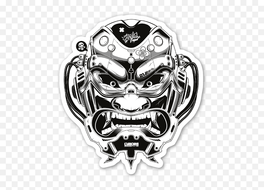 Cyborg Oni Sticker - Cyborg Oni Full Size Png Download Emoji,Oni Png