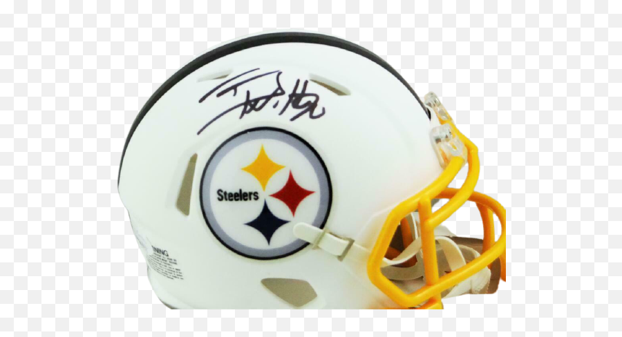Tj Watt Pittsburgh Steelers Signed Pittsburgh Steelers Flat White Mini Helmet Black Jsa Coa - Steelers Emoji,Steelers Logo Black And White