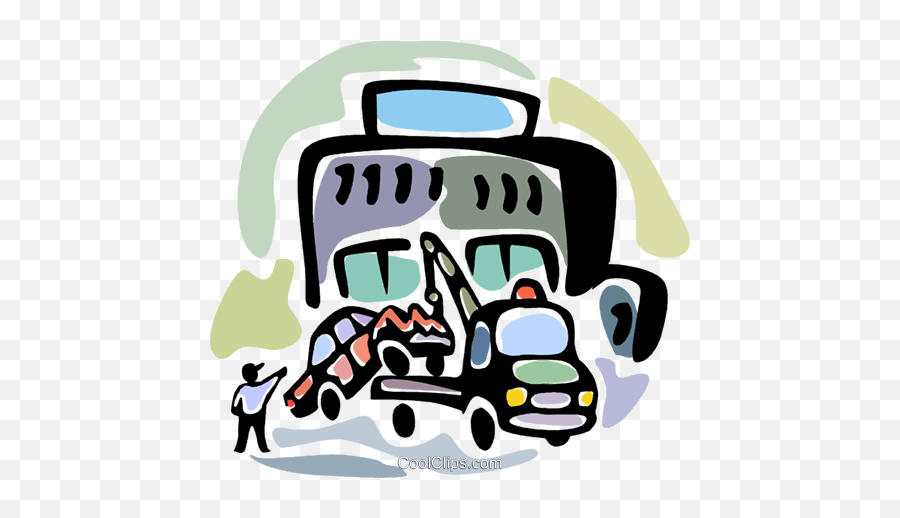 Tow Truck Driver Loading Car Royalty - Automotive Decal Emoji,Tow Truck Clipart