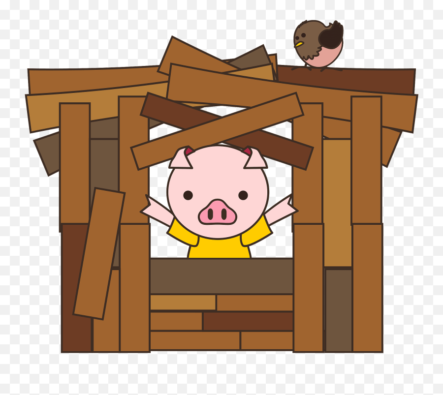 Little Pigs - 3 Little Pigs House Of Wood Emoji,Pigs Clipart