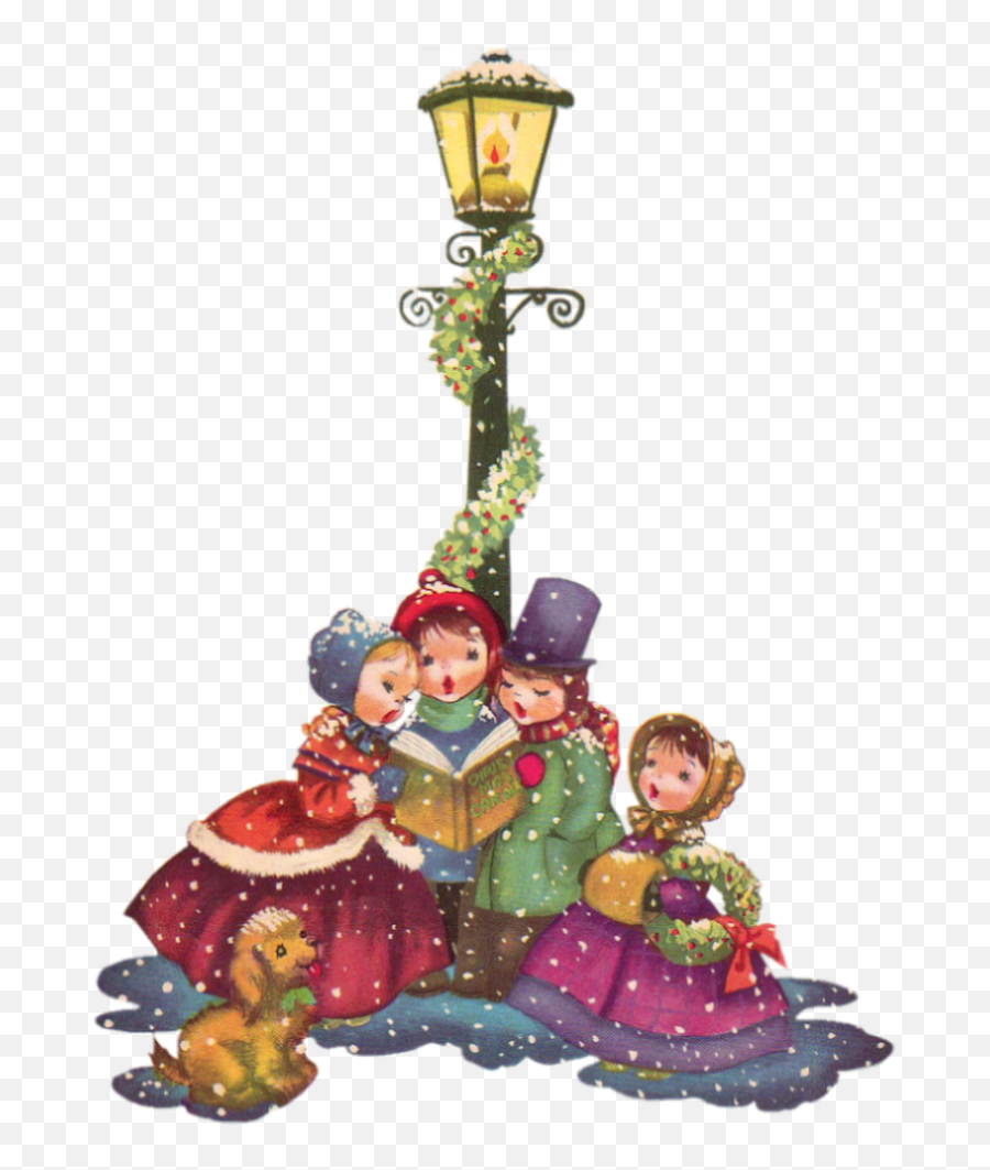 Vintage Christmas Carolers Png Clip Art - Transparent Vintage Christmas Clipart Emoji,Christmas Carolers Clipart