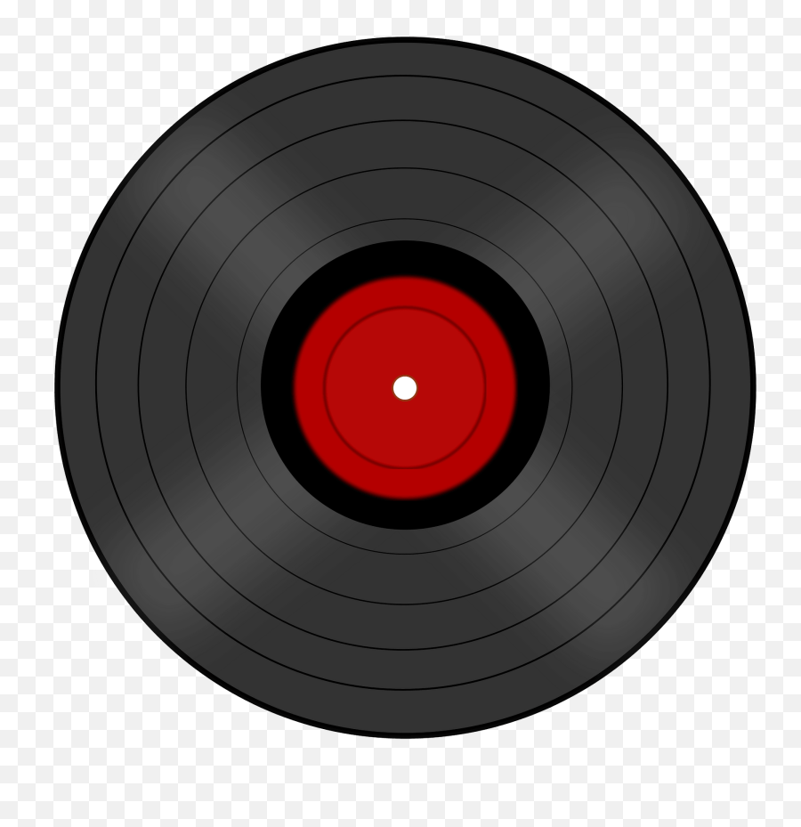 Lp Vinyl Record With Red Center Clipart Emoji,Record Player Clipart