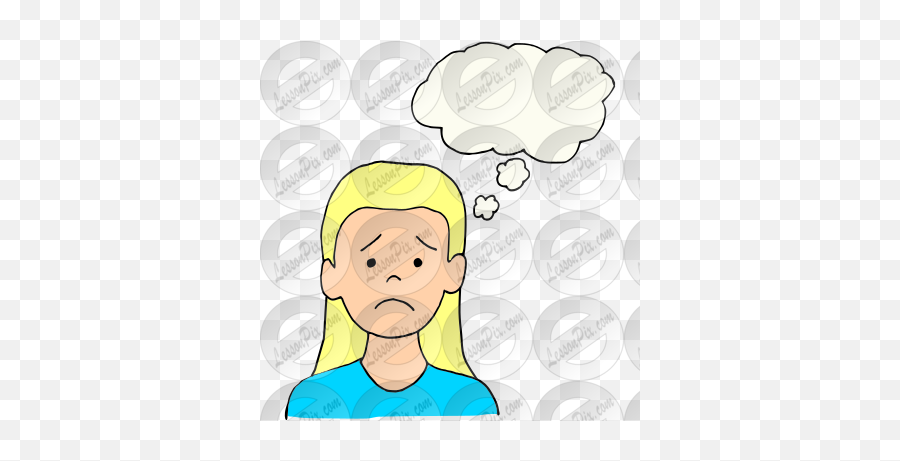 Sad Thoughts Picture For Classroom Therapy Use - Great Sad Emoji,Thoughts Clipart