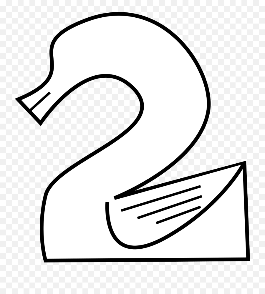 Animal Number Two Line Art Svg Vector Animal Number Two Emoji,Number Line Clipart