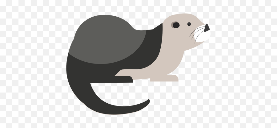 Sea Otter Side View Flat - Sea Otter Vector Emoji,Otter Clipart