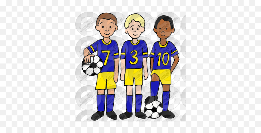 Soccer Team Picture For Classroom Therapy Use - Great Player Emoji,Team Clipart