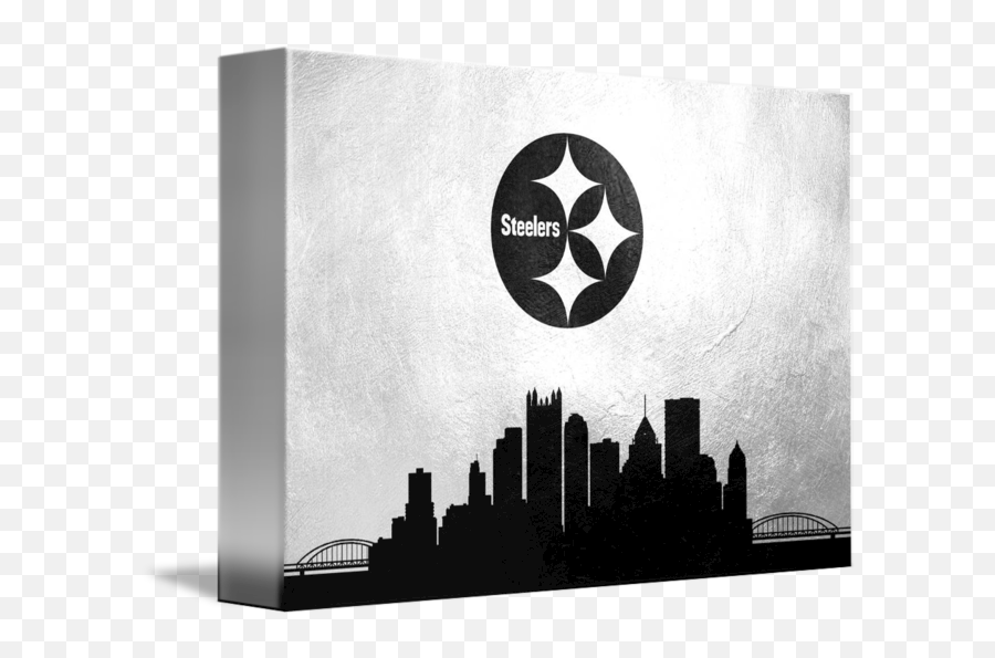 Pittsburgh Steelers Silver By Ab Concepts - Horizontal Emoji,Steelers Logo Black And White