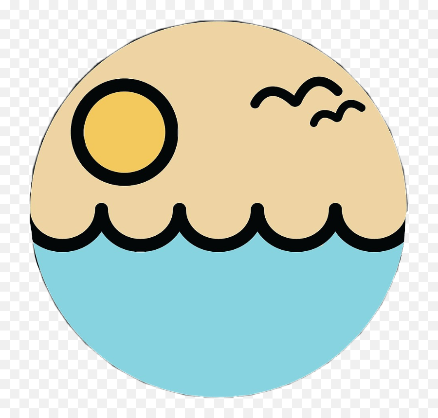 Ocean Sun Summer Vsco Blue Waves Freetoedit - Sun Clipart Vsco Clipart Emoji,Ocean Waves Clipart