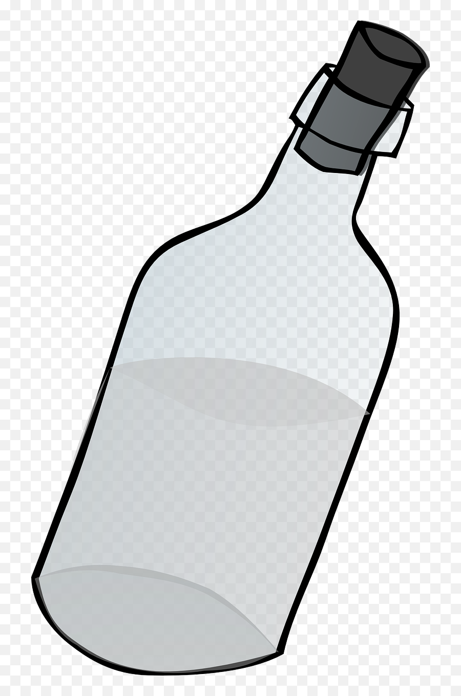 Glass Bottle Black And White Clip Art - Glass Bottle Clipart Transparent Emoji,Beer Bottle Clipart Black And White