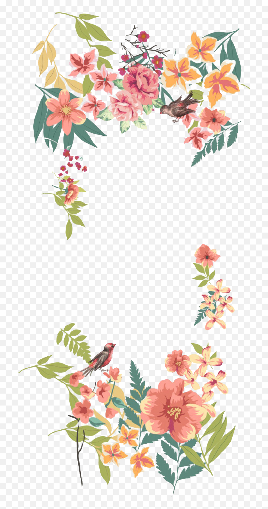 Free Floral Png Emoji,Flower Border Transparent Background