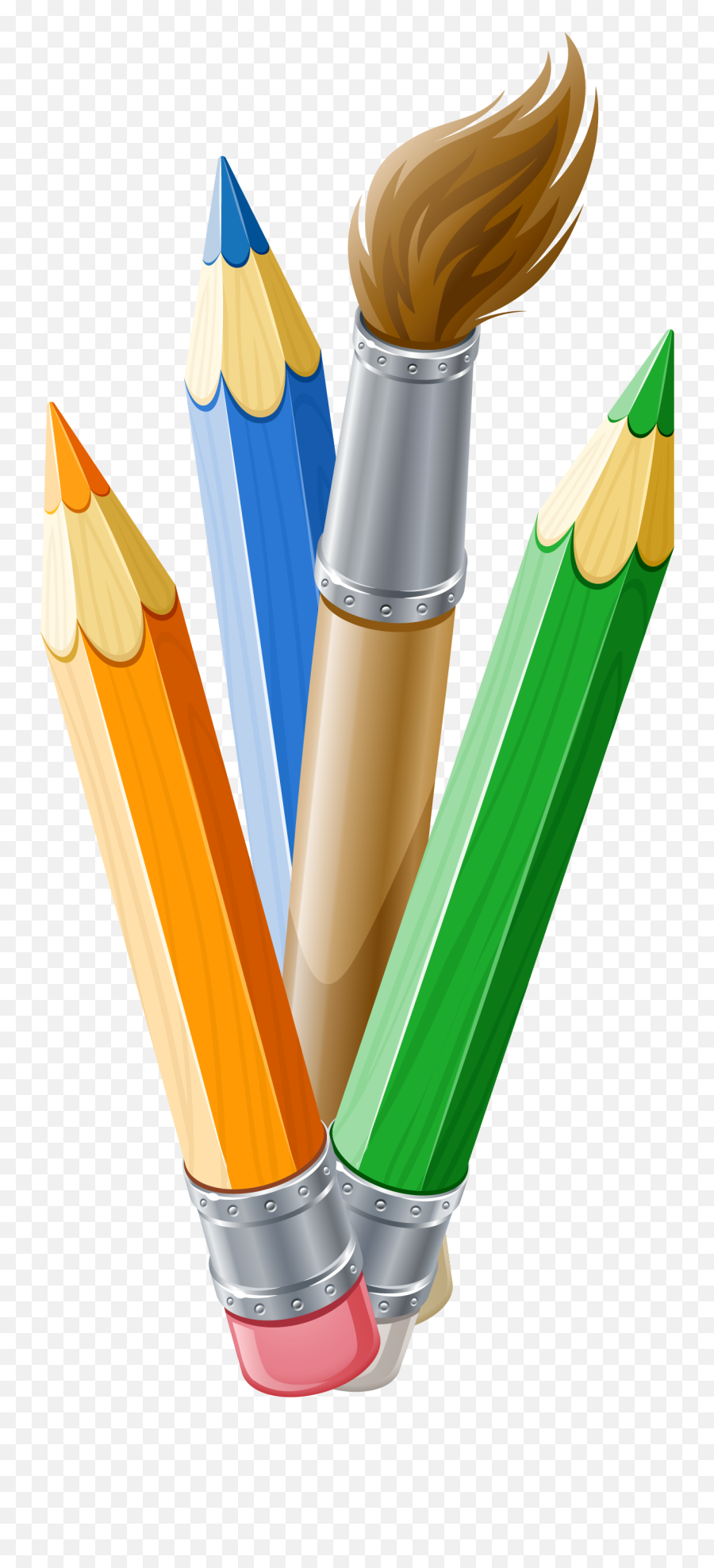 Paintbrush Clipart Pens Paintbrush - Pencil Paint Brush Pen Emoji,Paintbrush Clipart