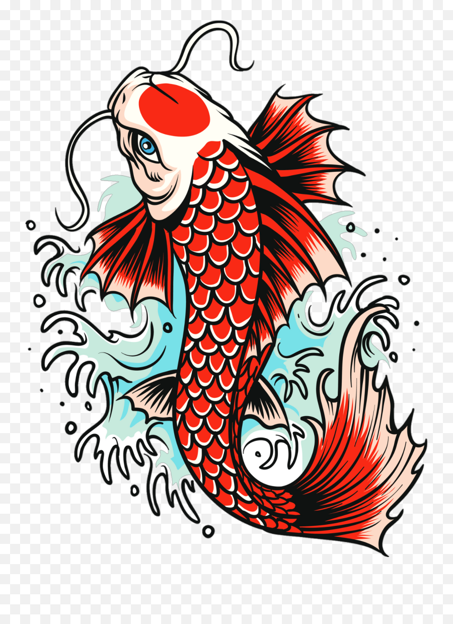 Koi Carp Fish Tattoo Clipart - Full Size Clipart 5651625 Koi Fish Tattoo Emoji,Tattoo Gun Clipart
