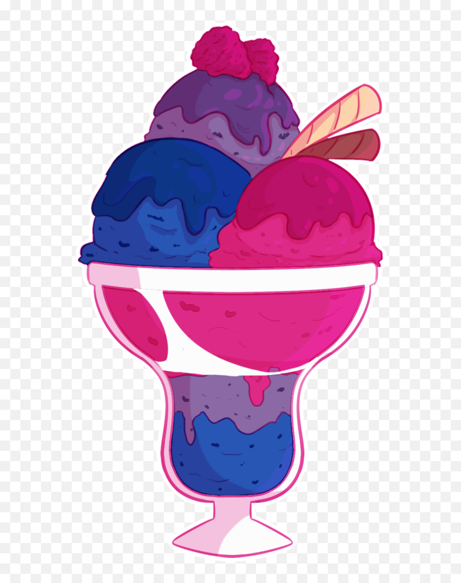 Icecream Sundae Lgbt Bisexual Pride Lovewins - Gelato Girly Emoji,Icecream Sundae Clipart
