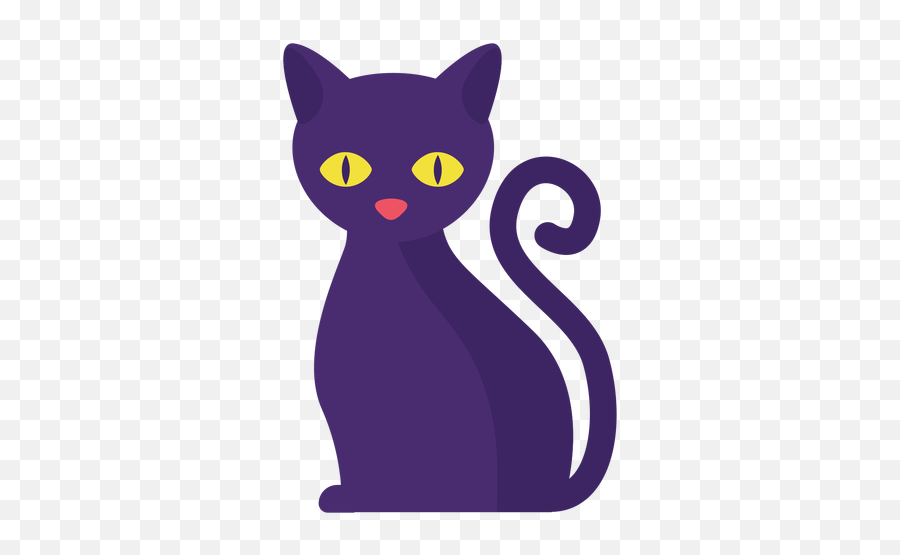 Black Cat Flat Halloween - Animal Figure Emoji,What Is Png Image
