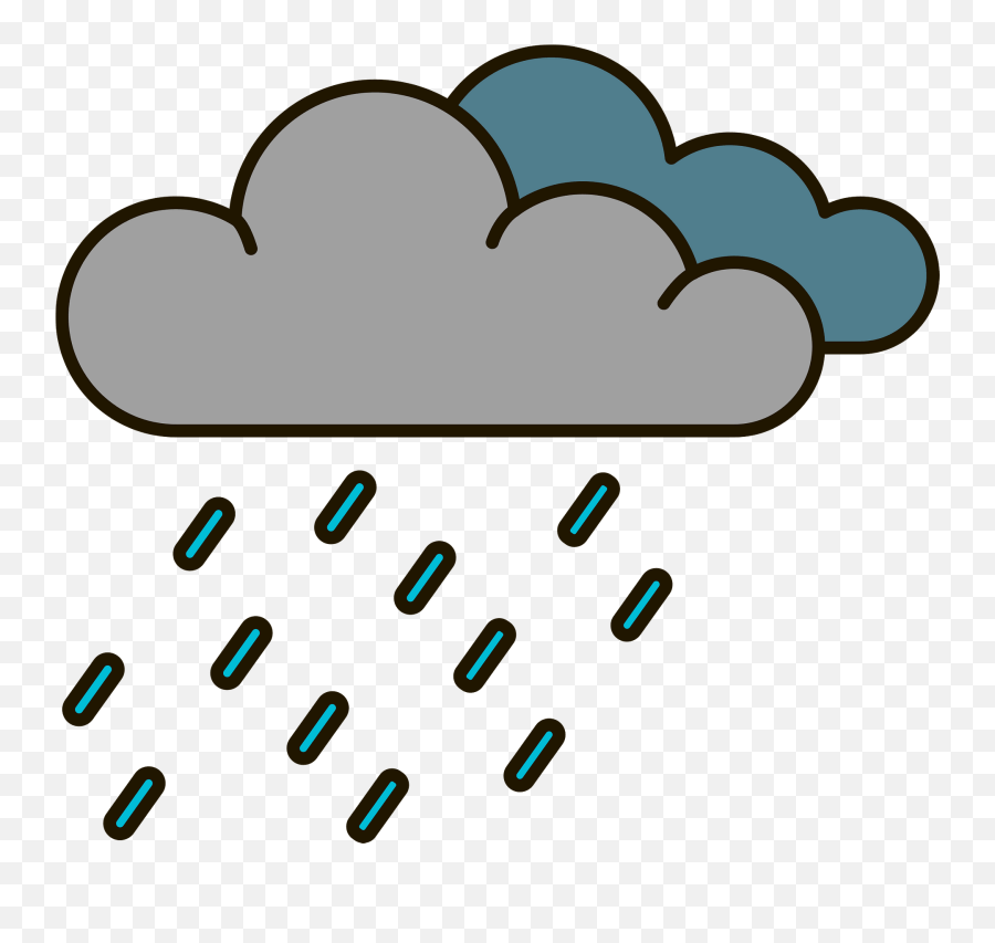 Cloud With Rain Clipart - Rain Cloud Clipart Emoji,Raining Day Clipart