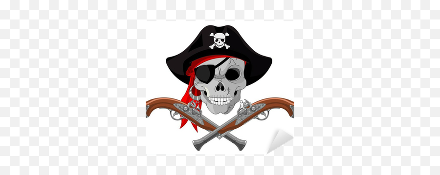 Pirate Skull And Guns Sticker U2022 Pixers - We Live To Change Emoji,Pirate Skull Clipart